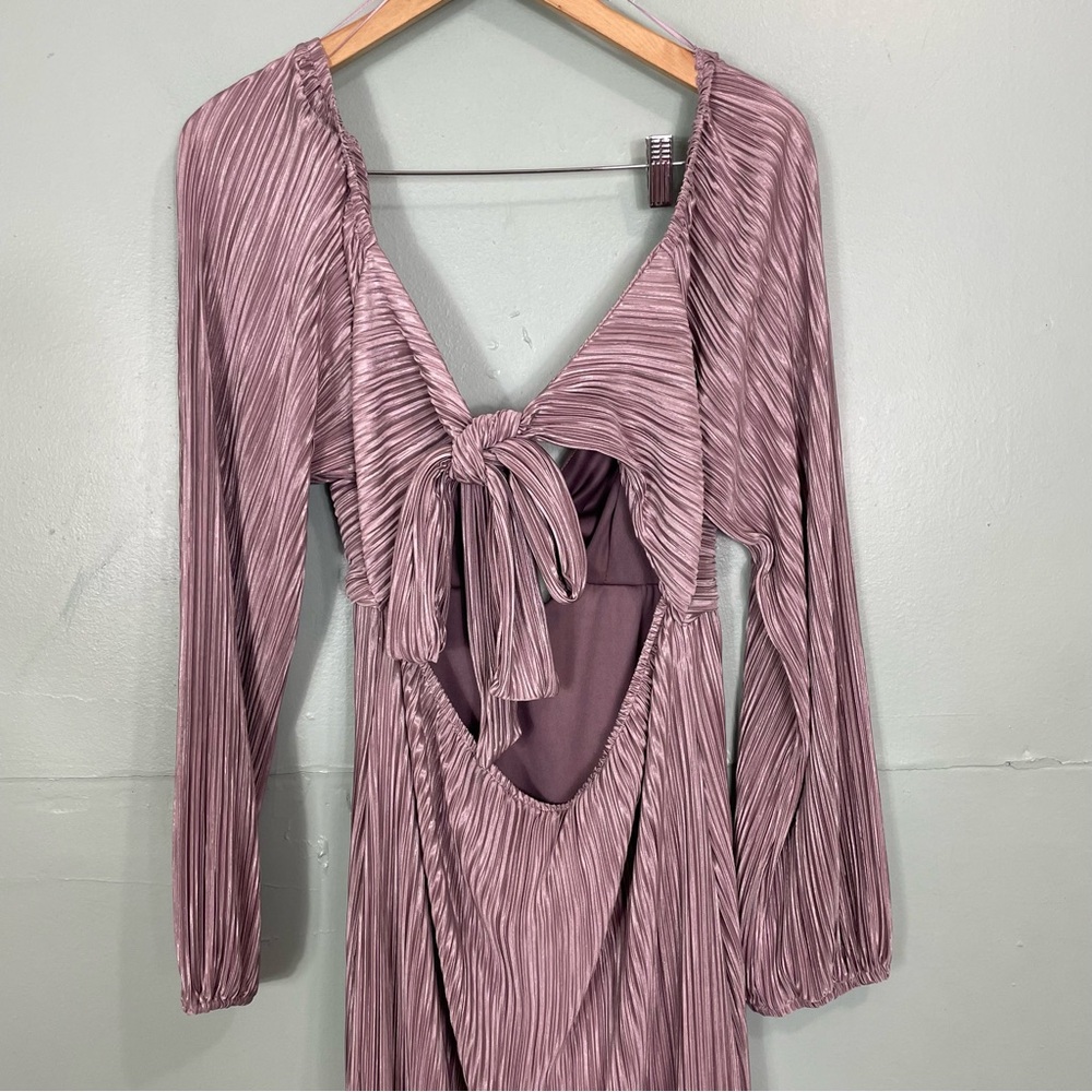Baltic Born Amani Pleated Midi Dress in Lilac Purple Women Size XL Back Tie - Picture 7 of 11